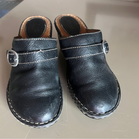 Born Black Leather Slip-On Mules - Picture 1 of 8